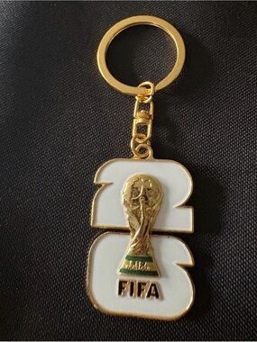 FIFA World Cup 2026 Gold & White Logo Keychain